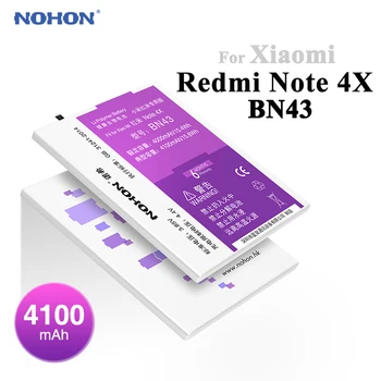 

Original NOHON Battery For XiaoMi RedMi Note 4X BN43 4100mAh HongMi Note4X High Capacity Built-in Phone Li-polymer Bateria Tools