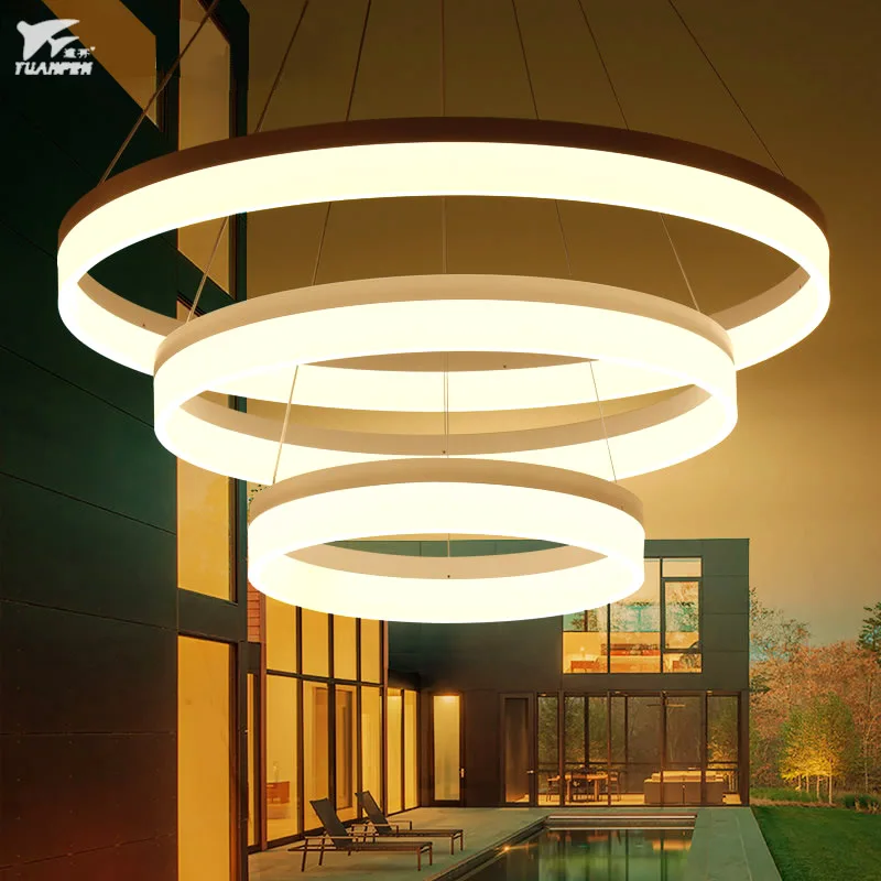 

Classic Style Circular Ring Pendant lamp Acrylic Pendant lights fixtures for living room bedroom lamp