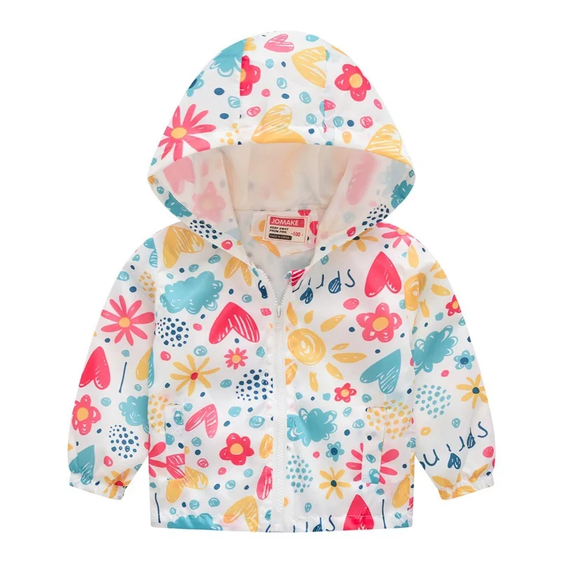 genuine fur coats & jackets 2021 Kids Clothes Boys Jackets Children Hooded Zipper Windbreaker Baby Fashion Print Coat Infant Waterproof Hoodies For Girls Outerwear & Coats comfortable