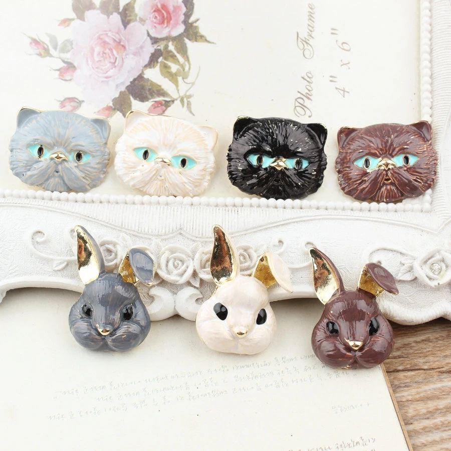 5pcs Cute Cat Enamel Charms DIY Pendant Findings For Jewelry Making Women Necklace Bracelet