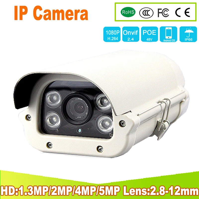 

outdoor camera 2mp/4mp/5mp/8mp IP Camera CCTV Security Waterproof Outdoor Manual Zoom Varifocal Lens 2.8-12mm 1080P Array LEDs