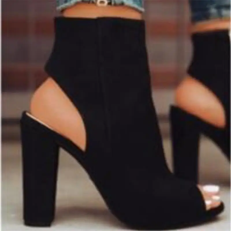 Large size 34-43 Boots Fashion 2017 New Fashion Suede Womens Shoes High Heels Ankle Boots Woman Casual Shoes Botines Mujer : image Large size 34-43 Boots Fashion 2017 New Fashion Suede Womens Shoes High Heels Ankle Boots Woman Casual Shoes Botines Mujer