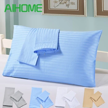 

1 Pair Solid Color Pillow Case Twin Queen King Rectangular Blue/Grey/Golden/White Pillowcase Sleeping Bed Pillow Cover Free Ship