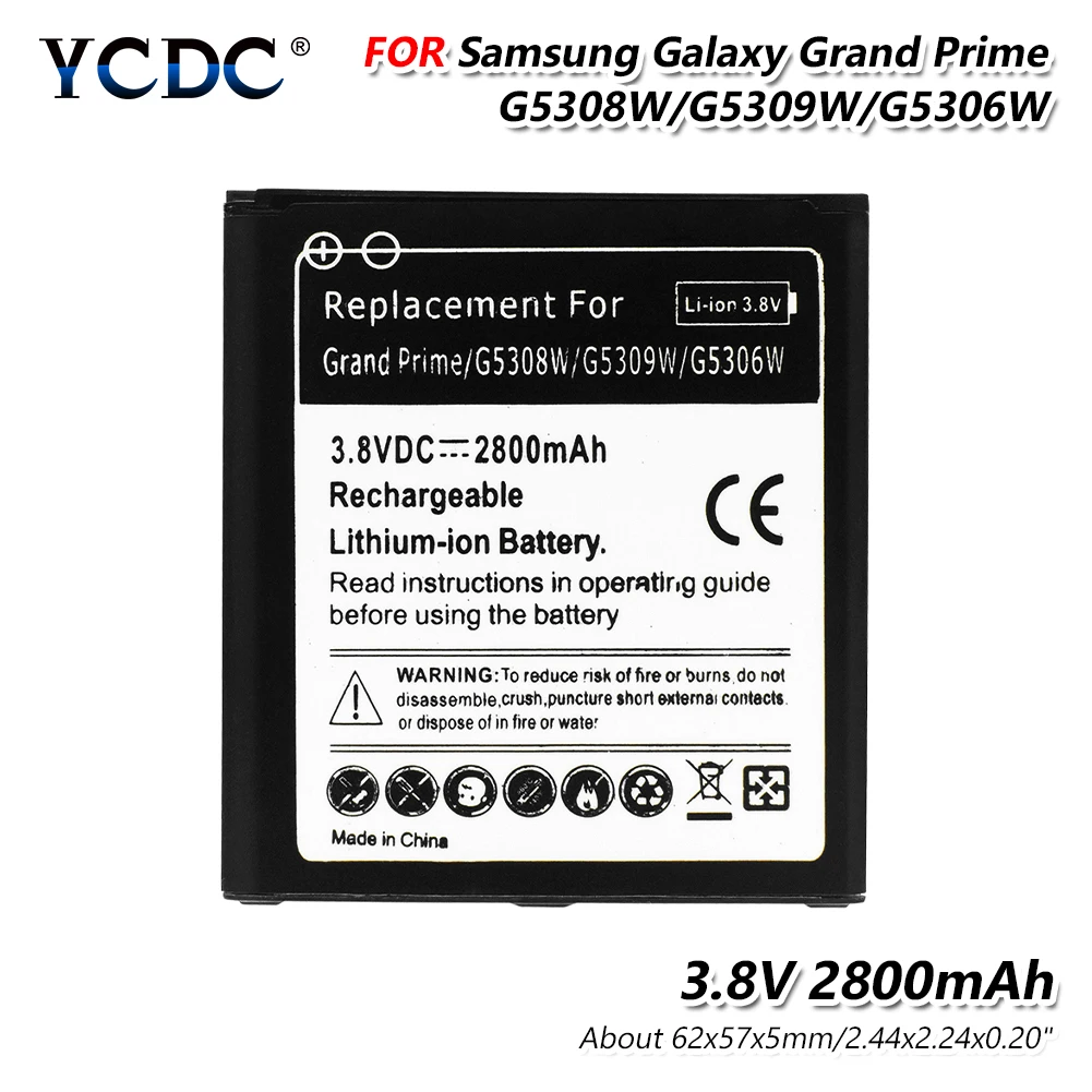 Литиевая батарея 2800 мА/ч литий ионный аккумулятор для Samsung Galaxy Grand Prime G5308W G5309W G5306W