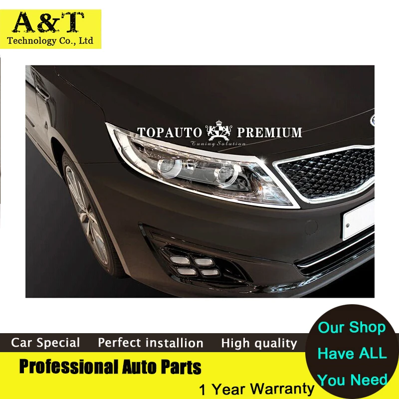 2PCS Chrome Front Head light Headlight lamp cover Trim For 2014 2015