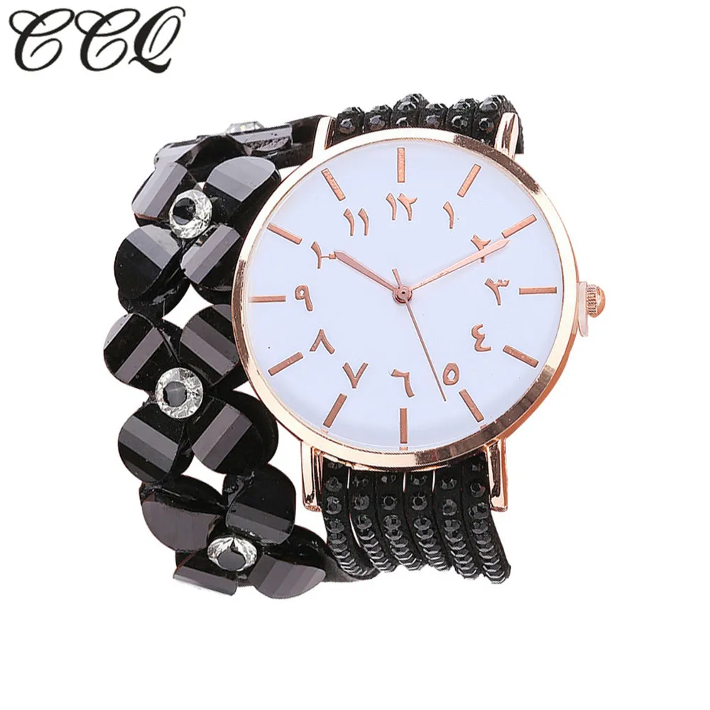 CCQ Beautiful Fashion Bracelet Watch simple bracelet belt quartz watch circle Round bracelet ladies watch For Gifts