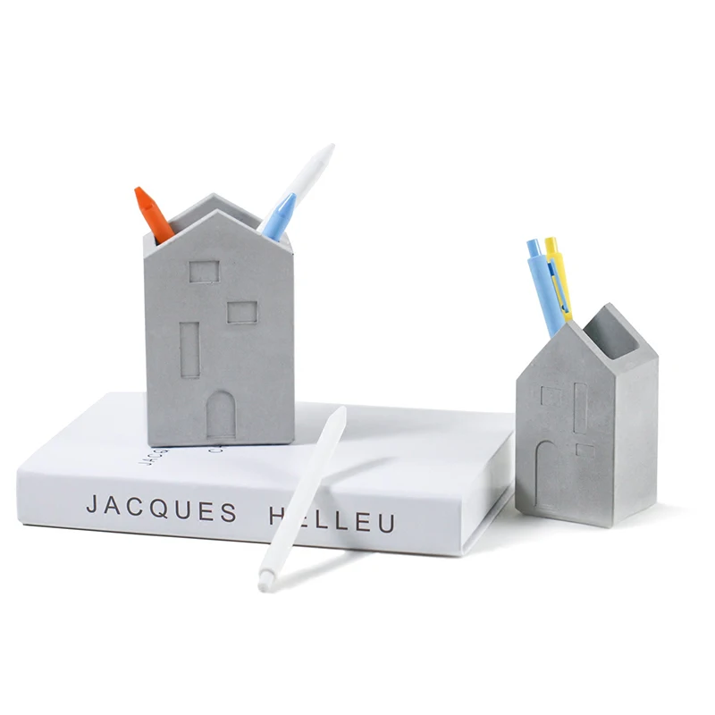 

Multifunctional small house shape pen holder mould desktop storage box tool office stationery supplies silica gel mold