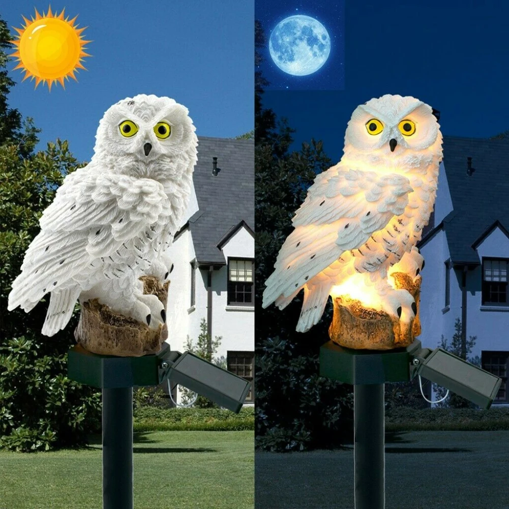 Solar Power LED Owl Animals Lawn Light Waterproof Outdoor Garden Decor Lamp 
