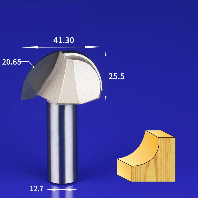 6,35 мм и 12,7 мм-1 шт., твердый карбид cnc деревообрабатывающий вставной маршрутизатор бит, круглое дно Древесины Гравировальный фрезерный резак, MDF Концевая мельница - Длина режущей кромки: 12.7 x 41.27