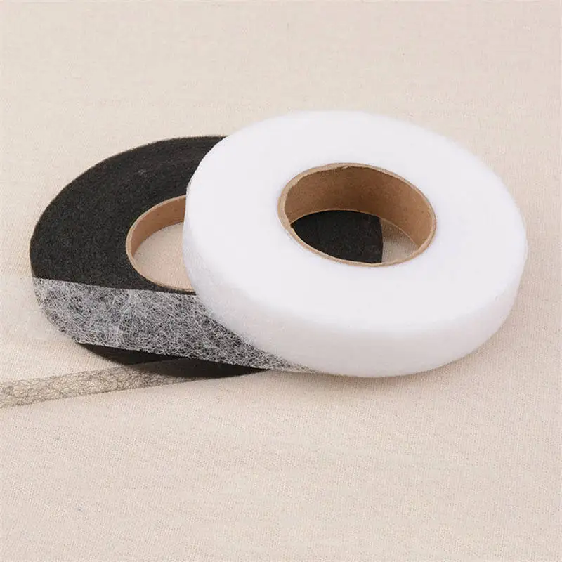 

1cm Wide About 63m long Non-woven Fabric Interlinings Iron On Sewing Patchwork Double-sided Adhesive Lining 1PC (1Roll=1PC)