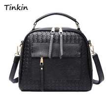 Tinkin New Arrival Knitting Women Handbag Fashion Weave Shoulder Bags Small Casual Female CrossBody Bag Retro Tote