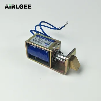 

JF-0837DL DC12V 24V 10mm 15N 1A Automatic reset Pull Type Open Frame Electromagnet Solenoid for Door Lock Free shipping