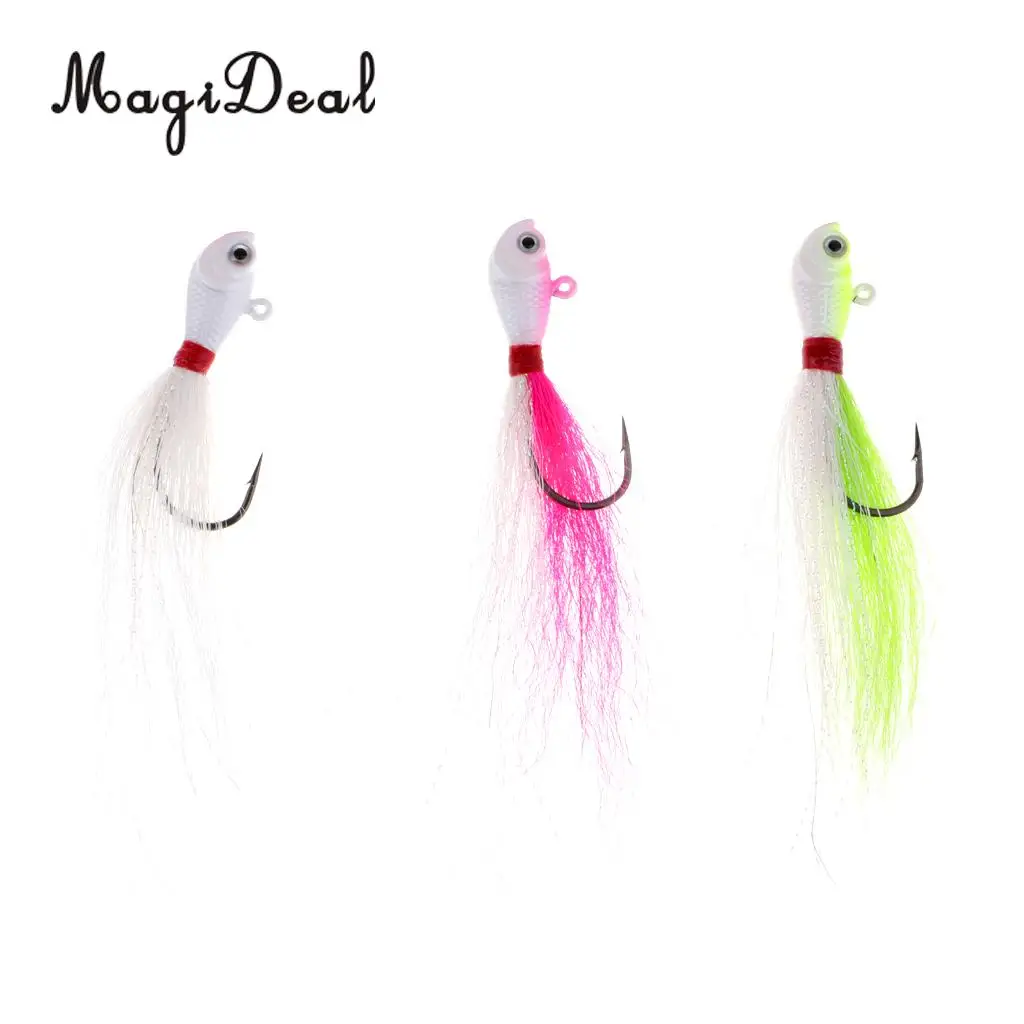 3 шт. Карп голова приманка 3D глаза Bucktail Jigs Морская Рыбалка приманки 14 г/21 г