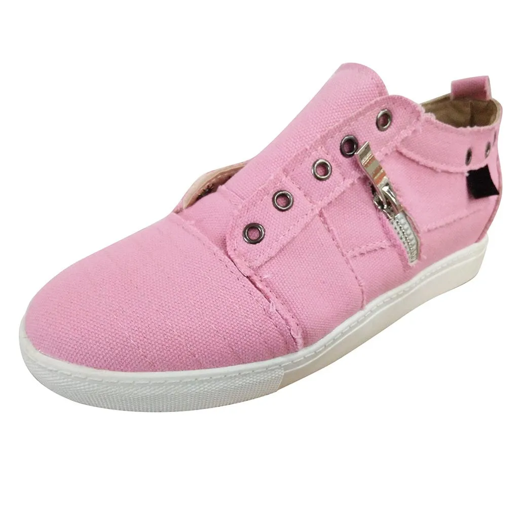Обувь Женская обувь в горошек розового цвета г. весенне-Летние повседневные тонкие туфли на плоской подошве пляжная обувь на молнии# G4