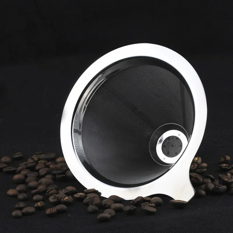 Нержавеющая сталь Кофе фильтр dripper двойной Слои Кофе магазин Кухня Инструменты сетчатый фильтр залить конический безбумажной домашнего пивоварения