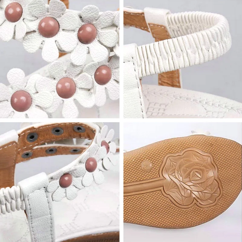 Women Sandals 2019 Women Shoes Fashion Flip Flops Summer Flat Sandals Ladies Shoes Woman Sandalie Bohemian Silver Flat Sandalias