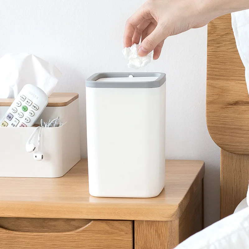 

Desktop Mini Trash Can Home Living Room Kitchen Bathroom Office Rubbish Bin with lid Garbage Box for Dressing Table Accessorie