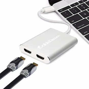 

USB C Multiple HDMI Hub Thunderbolt 3 to dual hdmi Adapter Type C Cable Converter Extend to Different Image for Xiaomi hp