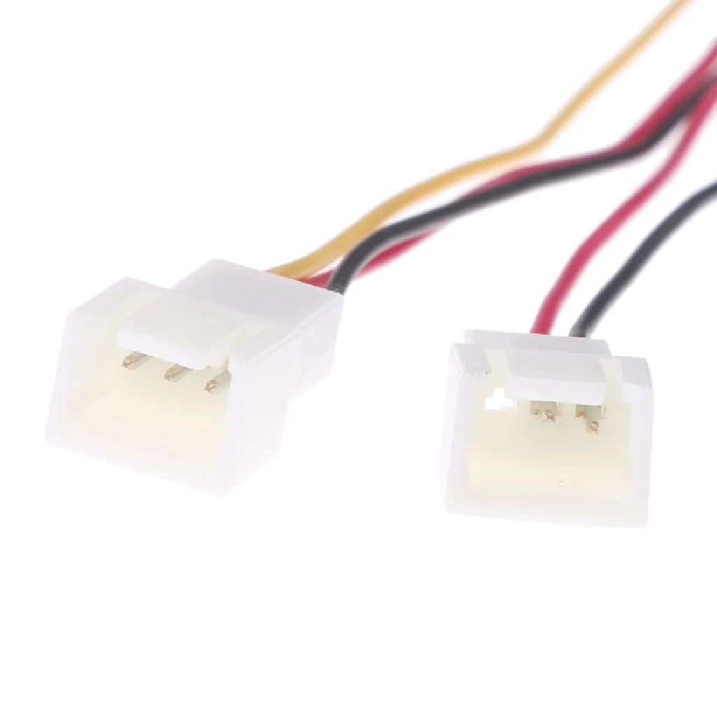 5x 3pin Female to 2x 3pin Male PC Case Fan Y Splitter Power Cable Connector 