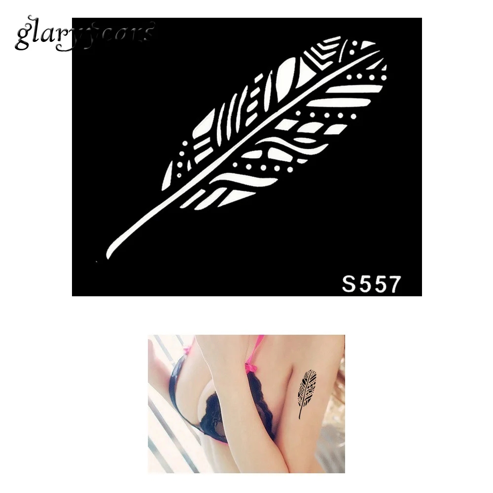 

Hot 1 Piece Small Indian Henna Tattoo Stencil Health Body Art Leaf Pattern Design Airbrush Painting Tattoo Stencil Creative S557