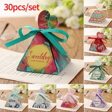 

30PCS Flamingo Forest Leaves Flower Wedding Favors Candy Box Chocolate Gift Box