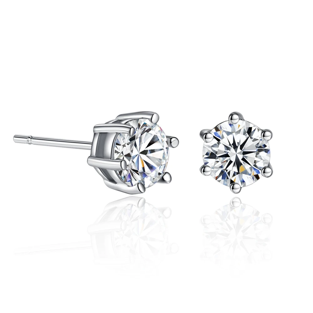 

High quality Silver Earrings for women Simple Round Crystal 925 Fashion Silver Plated earrings NDYBGOCI