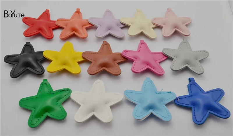 BoYuTe (10 PiecesLot) Artificial Leather Star Pendant DIY Hand Made Star Jewelry Accessories Wholesale (19)