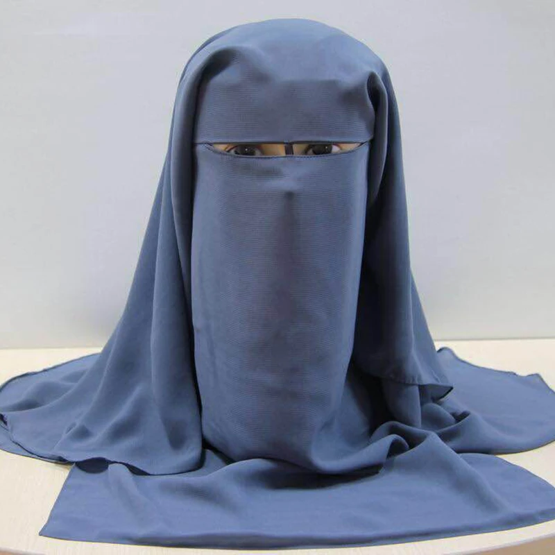 Мусульманская бандана шарф мусульманский 3 слоя Niqab Паранджа черная Обложка для