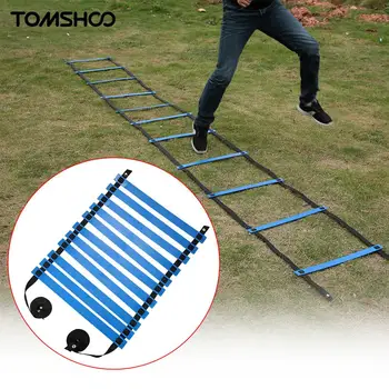 

TOMSHOO 17 FOOT Quick Flat Rung Speed Resistance Agility Ladder Soccer Speed Training Ladder Best Outdoor Fitness Exercise
