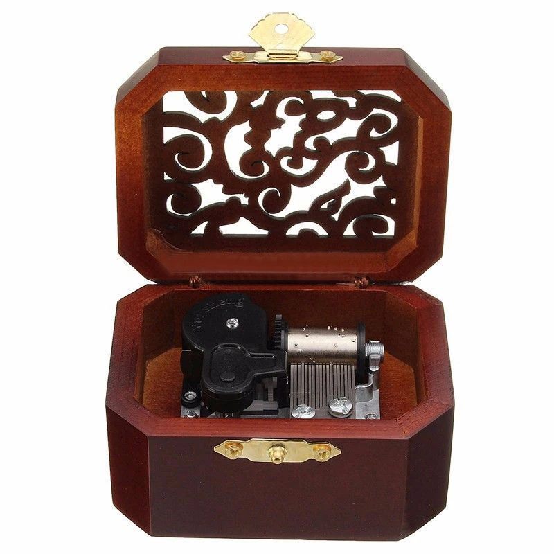 NOCM classic octagon Woody wind up music box musicin Music Boxes from