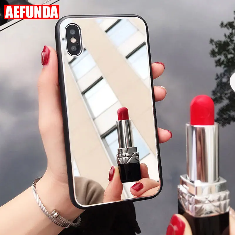 

Fashion Bling Reflex Mirror TPU Phone Case For iPhone X XS Max XR Girl Makeup Cases Cover For iPhone 6 S 6S 7 8 Plus 8Plus Coque