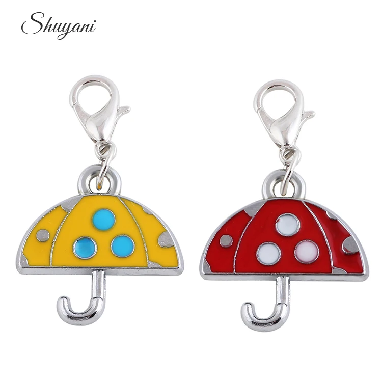 20pcs/lot Free Shipping 20*20mm Cute Enamel Kawaii Umbrella Charms DIY