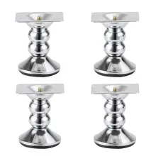 4 шт " металлический шкаф, мебель ноги, Диванный кофейный столик стол и стул замена ног серебро Нескользящие износостойкие