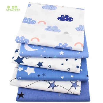 

Chainho,Stars Series, Printed Twill Cotton Fabric,For DIY Quilting Sewing Baby&Child Sheet,Pillow,Cushion Material,Half Meter