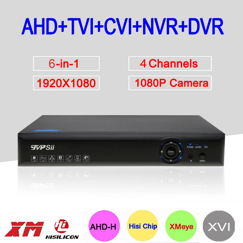 

2MP Surveillance Camera Blue-Ray Hi3520D 6 in 1 XMeye 4CH 4 Channel 1080P Hybrid WIFI XVI NVR TVI CVI AHD CCTV DVR Free Shipping
