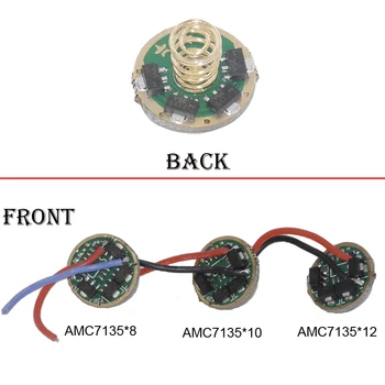 

17mm 1mode/5mode AMC7135x8 2800mA/ AMC7135x10 3500mA/ AMC7135x12 4200mA Driver Circuit Board with new firmware for CREE XML2 U3