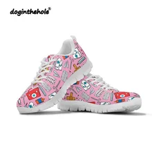 Doginthehole/Обувь для медсестры; прогулочная обувь с принтом; женская спортивная обувь; женские повседневные кроссовки дышащие сетчатые теннисные туфли; Femme