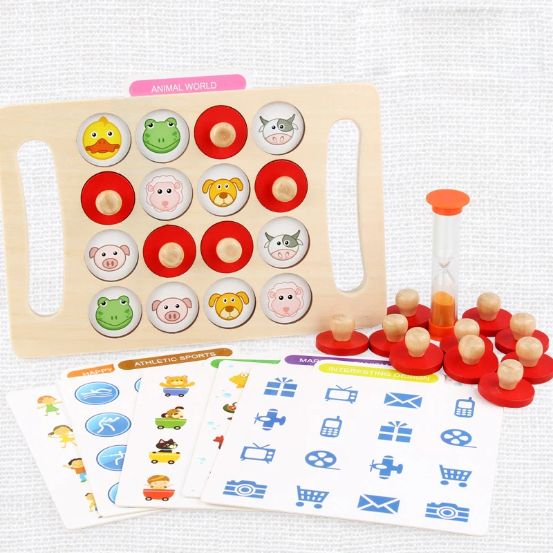 Memory Chess Guess Animal Number Cognitive Toy Memory Training Toys for Children 3 Years Old Early Education Montessori Toys