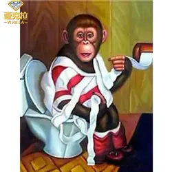 YIKELA 5D DIY Полная квадратная алмазная живопись туалет обезьяна Алмазная вышивка крестиком Стразы Живопись Домашний Декор подарки