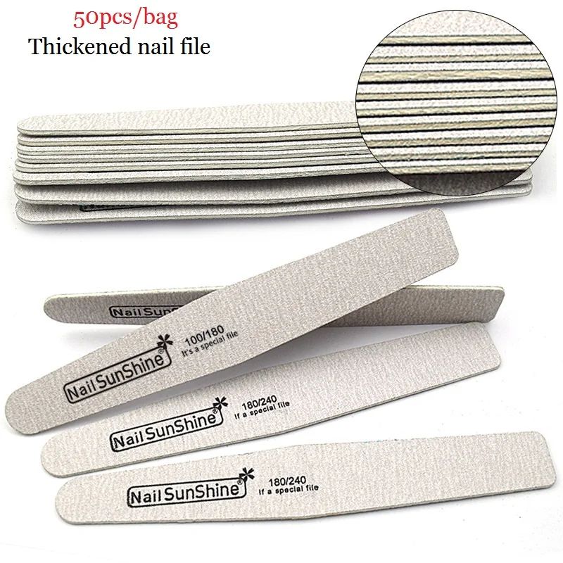 

50Pcs/Lot Nail File 180/240 Sanding Buffer Block Pedicure Manicure Buffing Polish Beauty Tools Professional Nail Files Grey Boat