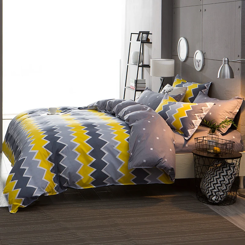 Wongsbedding هندسة حاف الغطاء مجموعة مفروشات السرير ورقة واحدة كاملة الملكة الملك الحجم 3/4 قطع أغطية