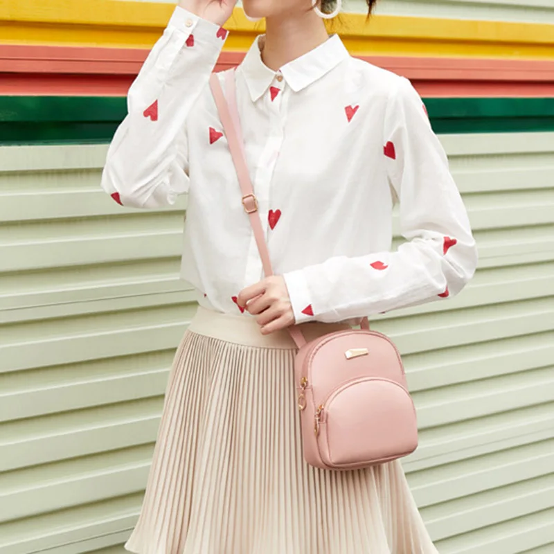 

2019 New Sweet Candy Color Small Backpack Students Mini Travel School PU Bag Multifunctional Bags WML99