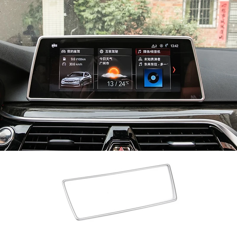 

Car Inner Console Dashboard GPS Navigation NBT Screen Frame Cover Trim Accessories For BMW 5 series G30 G38 6GT GT6 2018 Styling