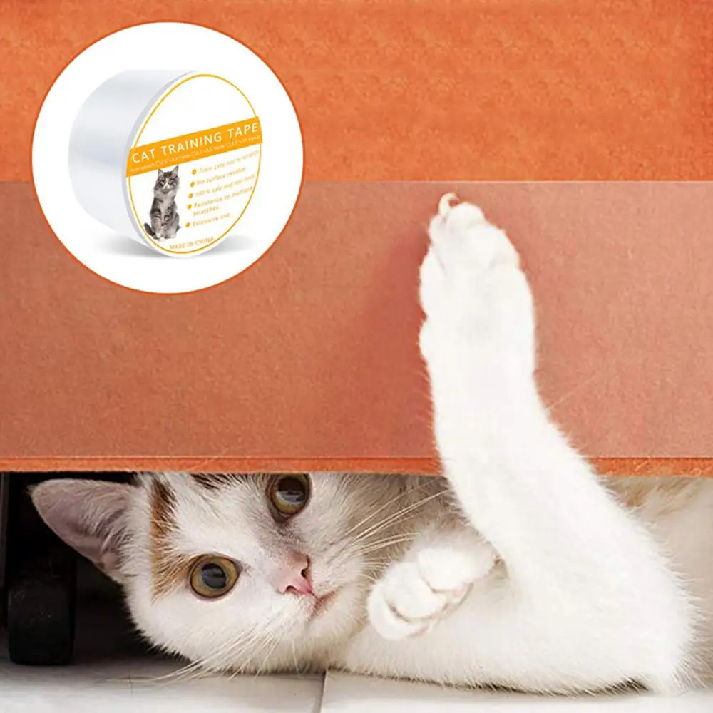 Клейкая лента для обучения кошек против царапин, Защитная пленка для мебели и кожи, защитная лента для кошек и домашних животных