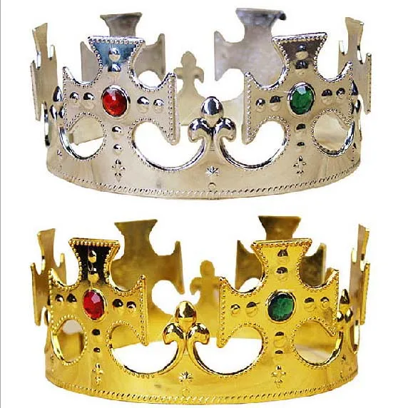 

Unique Gold Plastic Jeweled King Crown For Children