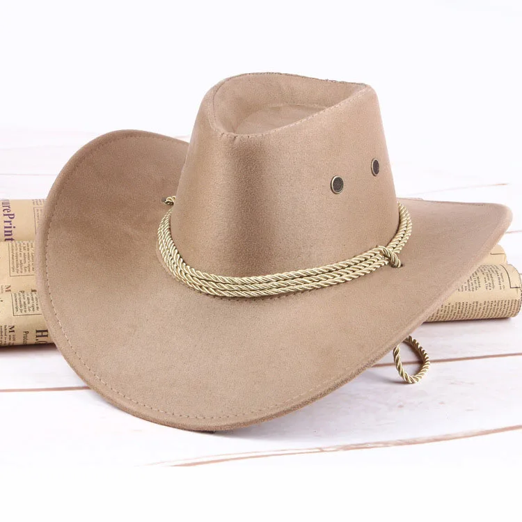 Для женщин мужчин западная ковбойская шляпа унисекс для верховой езды кепки аксессуар мода широкий джазования с полями искусственная кожа Регулируемый