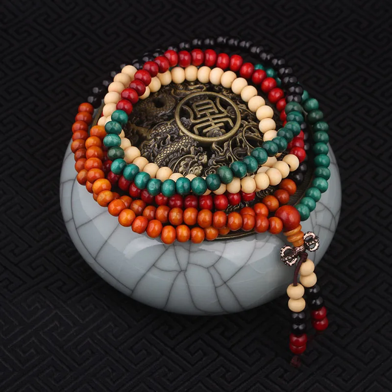 Винтажный браслет с бусинами Bodhi 108 шт. Модные Этнические украшения ручной работы