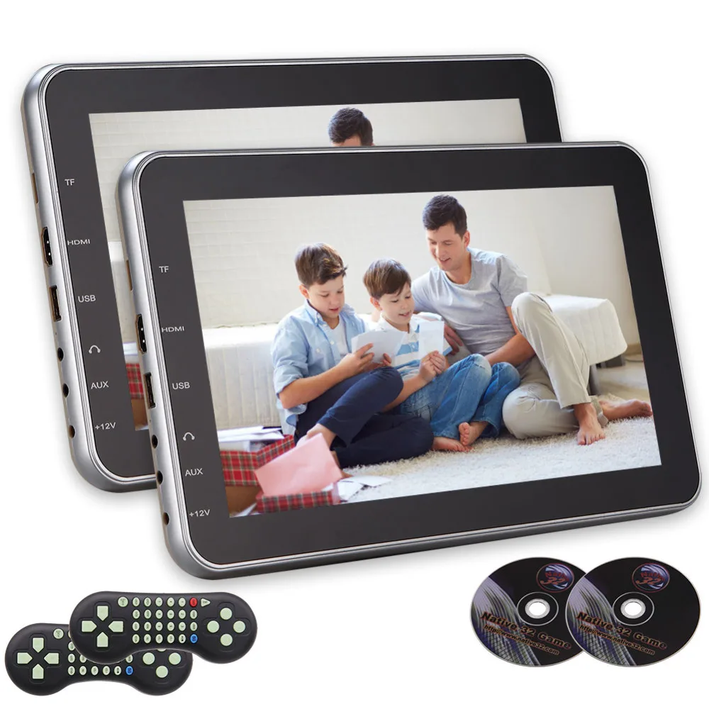 Eincar twin 2X подголовник автомобиля dvd плеер с двойной тонкий HD цифровой Панель Экран