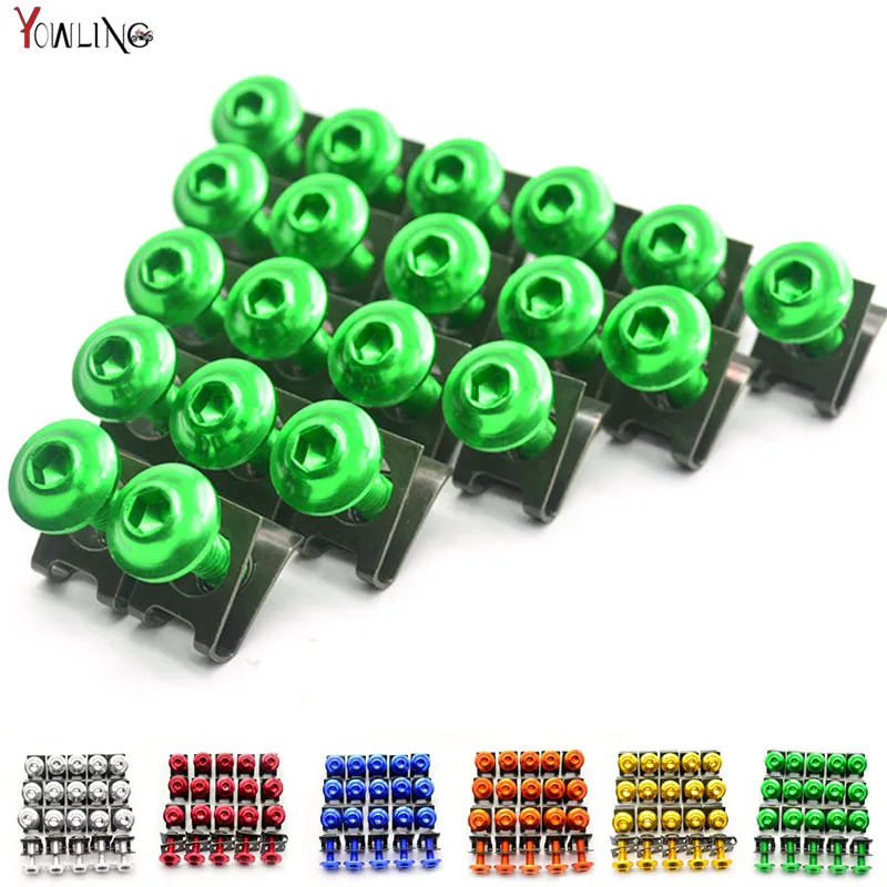 20pcs Fairing Bolts Spire Fastener Clips Screw Nuts FOR Kawasaki ZX6R ZX7R ZX10R ZX14R NINJA650R ER6N Z750 Z800 Z1000 z900