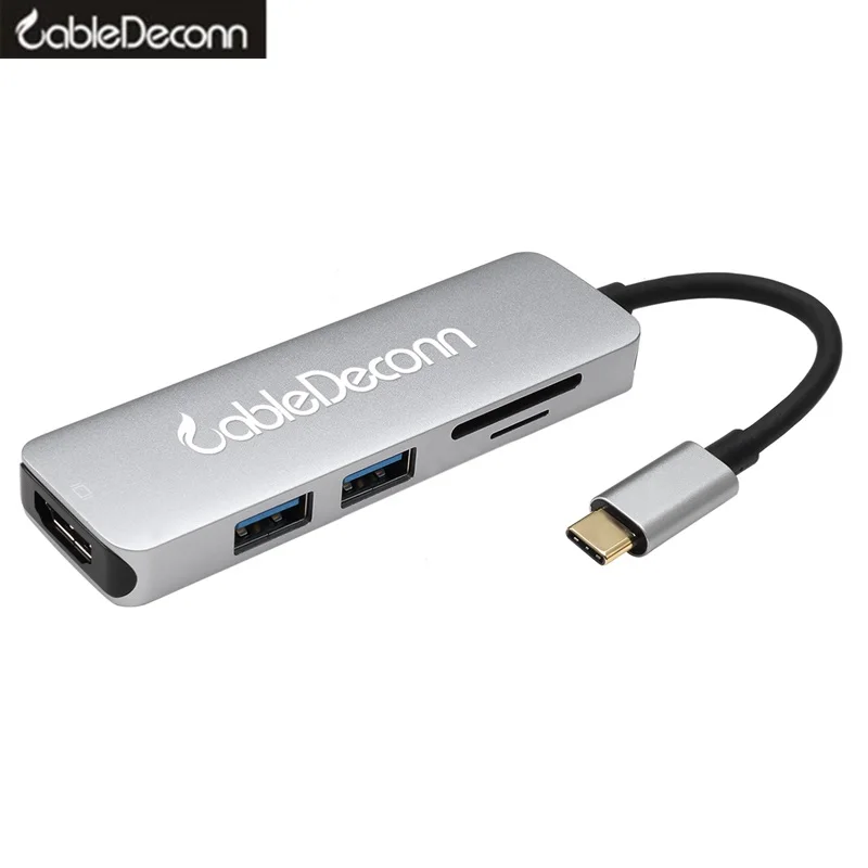 Thunderbolt 3 док станция USB C концентратор 1 Type к HDMI TF SD usb2.0 конвертер кабель адаптер для